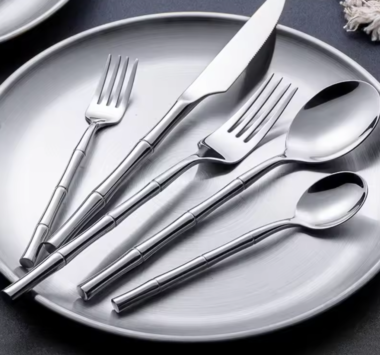 Bamboo Handle Stainless Steel Cutlery Set