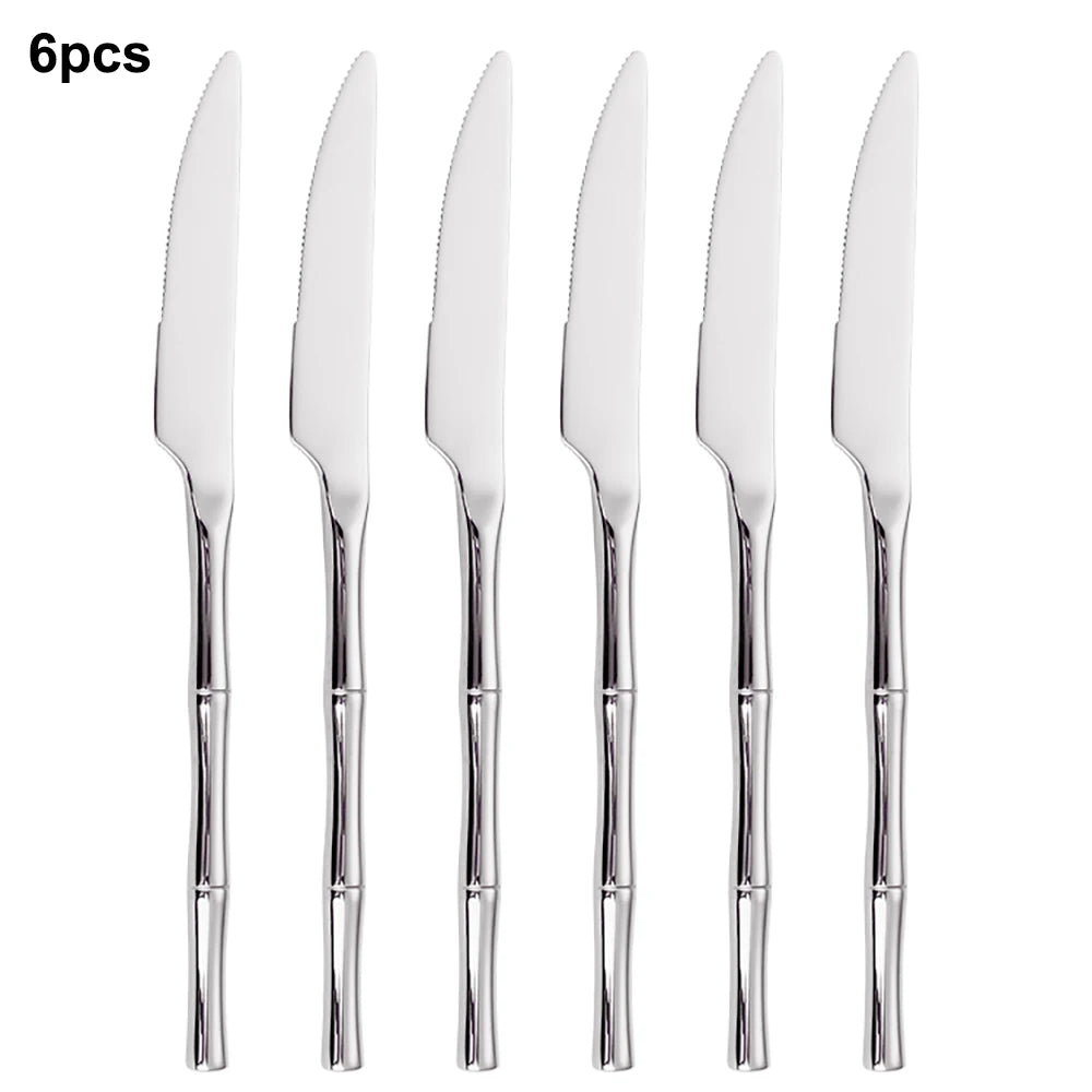 Bamboo Handle Stainless Steel Cutlery Set